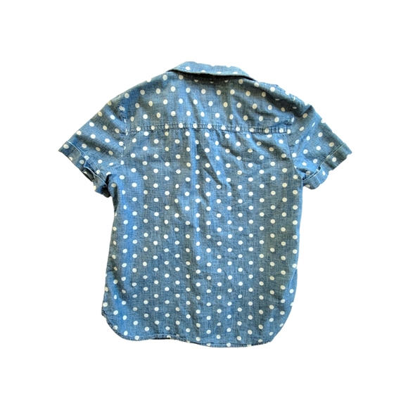 🌻 Tommy Hilfiger Polka Dot Short-Sleeved Button-Down Blouse Size Small - Picture 2 of 4